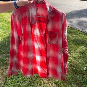 Womans plaid blouse red